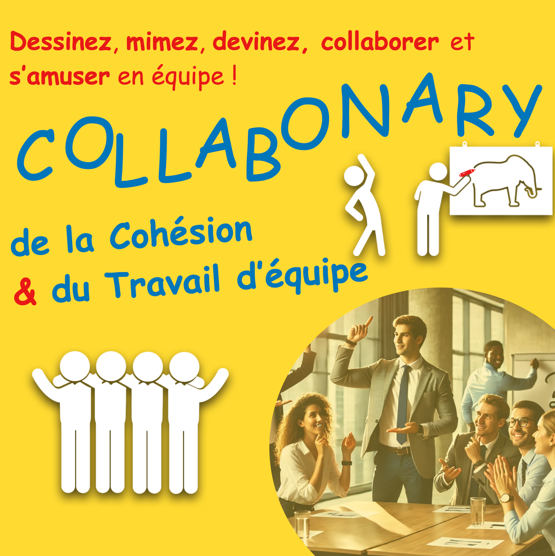 Team buildings Collabonary - Activité ludique inspirée du Pictionary pour dessiner, mimer et collaborer en équipe